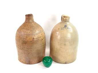 Two Antiques Stoneware 2 Gallon Jugs