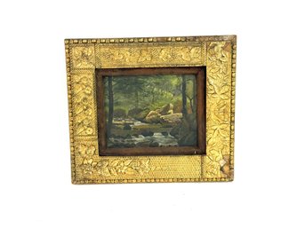 19th Century Oil On Board Of Vermont Brook