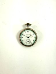 Sterling Silver Elgin Pocket Watch With Engraving