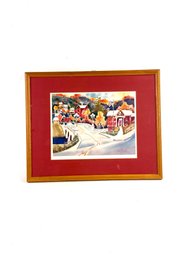 Hand Sign Peter Huntoon Print Of Proctor,VT Village