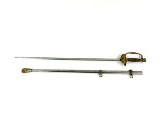 Civil War Era Field Officers Sword With Metal Sheath