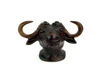 Old Cape Buffalo Wood Carving