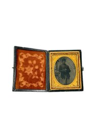 Civil War Tin Type Of Man In Framed Black Case