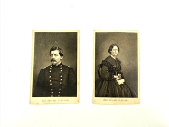 Two 19th Century CVDs Of Major Gen. Mcclellan And His Wife