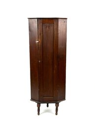 Early Petite Wooden Corner Cabinet