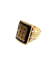 10 Karat Early 1900s Signet Lettering Ring