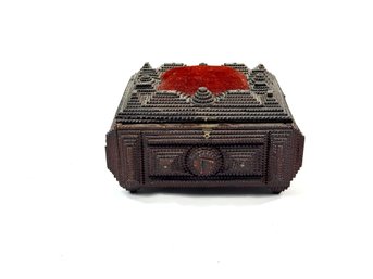 Antique Tramp Art Sewing Box