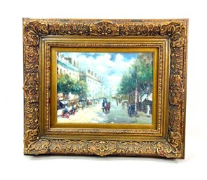 Vintage Impressionist  Street Scene Signed Hansen