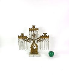 Antique Crystal & Marble Candelabra