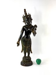 Large Vintage Southeast Asian Brass And Bronze Statue