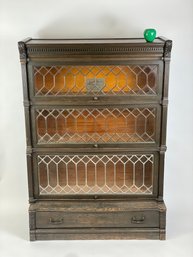 Five Piece One Drawer Antique Banister Bookcase