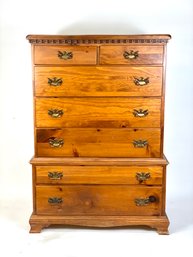 1970s Two Over Four Drawer Pine Chest