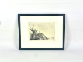 Antique Rembrandt House Etching
