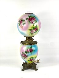 Vintage Piano Lamp With Flower Motif