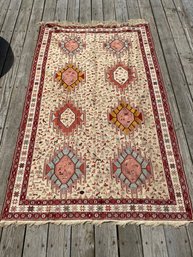 2nd Mid-Century Soumak Silk On Cotton Carpet