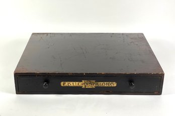 Antique One Drawer Wooden Watch Makers Cabinet