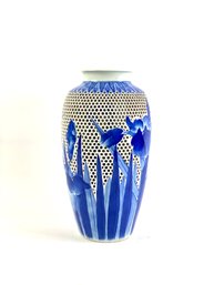 Japanese Hirado Reticulated Vase