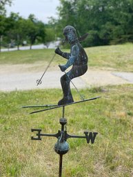 Vintage Copper Weathervane Of Skier