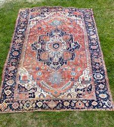Antique Heriz Handwoven Palace Rug