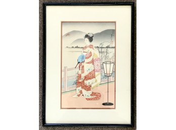Original Sadanobu Hasegawa Japanese Woodblock  Edo Print 1870 1890