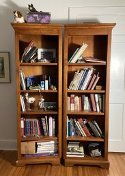 Vintage Solid Maple Two Section Bookcse