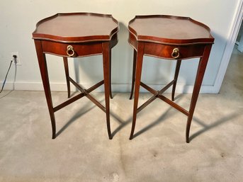 Pair Of Elegant Shaped Top Gallery Tables