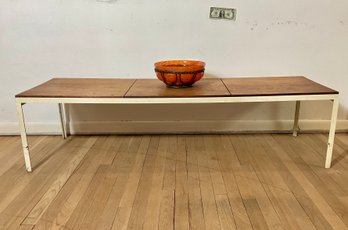 Original Mid Century Modern Teak & Iron Bench (A)