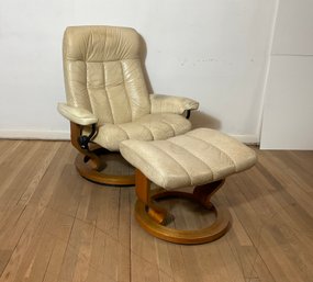 Original Mid-century, Modern Ekornes, Stressless, Reclining Chair And Ottoman