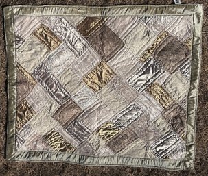 60 X 51 Quilt/ Throw  Labeled Happy Holidays Subtle Green Colors