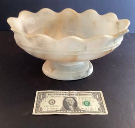 Antique Hand Carved Alabaster Monteith Bowl