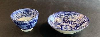 Antique Staffordshire Pottery Handless Cup & Saucer Circa 1830