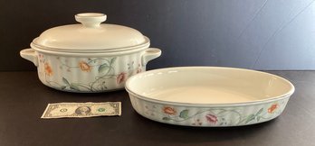 2 Pieces Of Vintage Villeroy And Boch Baking Dish And Covered Casserole Dish