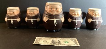 Five Never Used Berta Hummel Friar Tuck Mugs