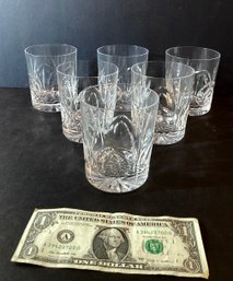 6 Crystal Double Old Fashion Rocks Glasses By Gorham Crystal  Nocturn Pattern