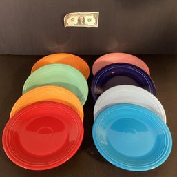 8 Marked Fiesta Ware Dinner Plates In Vibrant Colors