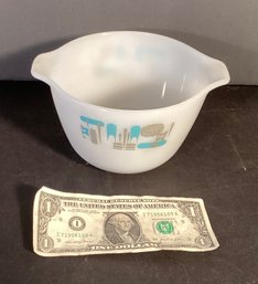Mid Century Modern Small Heat Resistant Bowl By Fire King Glass Company: Blue Heaven