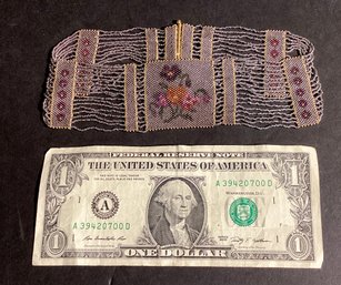 Vintage Beaded Choker With Pansy Design