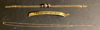 Three Vintage Jewelry Items  Bracelet, Watch Chain, And Necklace