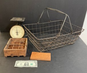 4 Pcs. Antique Country Store Items.