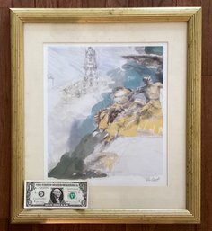 Signed In Pencil Lithograph & Numbered 240/250 Matted And Framed Under Glass