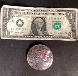 Vintage Sterling Brooch With Inlaid Abalone