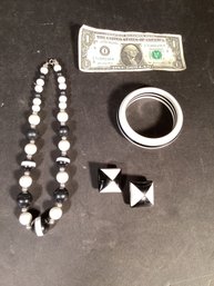 Summer Style Fun Polymer Jewelry In Black And White