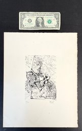 Original Salvador Dali  Pencil Signed Etching Of El Cid