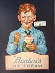 1940s Bordens Ice Cream Lilithograph Stand Up Cardboard Cut Out