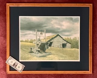 Original Ward H Nichols Lithograph New England Barn 137/500