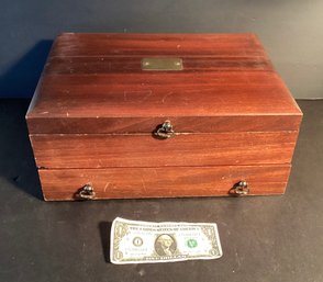 Vintage Al. S. Synesthesia & Co.  Wood Flatware Chest With Brass Handles