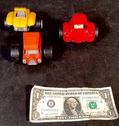 3 Vintage Structo Weird Wheels-self Balancing 2 Wheeled Toy Cars