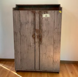 Original Antique  Painted Grey-Blue 2 Door Cupboard