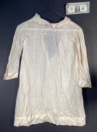 Antique Hand Made Childs Fine Cotton Dress
