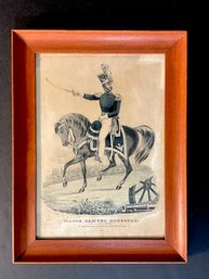 Original Currier & Ives Hand Colored Lithograph Major Sam Ringold Texas 1846